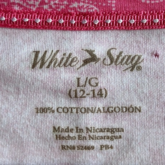 White Stag pink and white cotton top, size L (12–14) - Picture 5 of 5